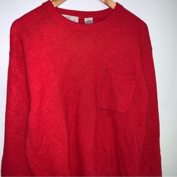 Amanda Smith Vintage Sweater Women’s Size Large Red Lambswool Angora Hair Blend - Picture 4 of 6